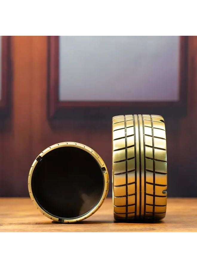 صينية سجائر من النحاس العتيق بغطاء قطر 5.04 بوصة لمنع تطاير الرماد ديكور منزلي - Image 4